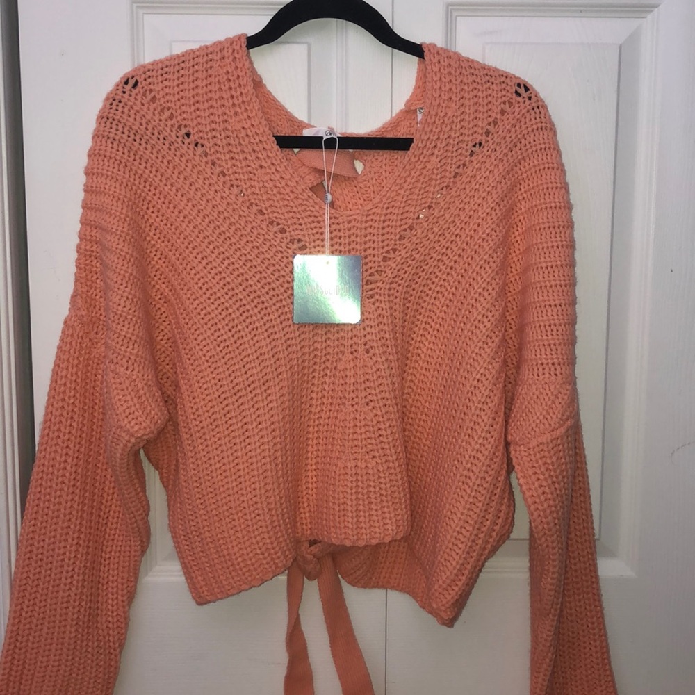 NWT Missguided Pink Tie-Up Sweater